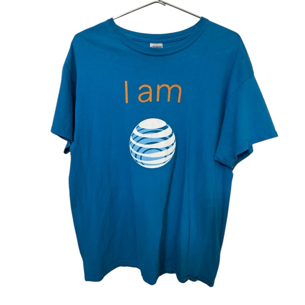Vintage “I Am” Globe Metaphysical Religious Heavy Cotton Blue T-Shirt Men’s L